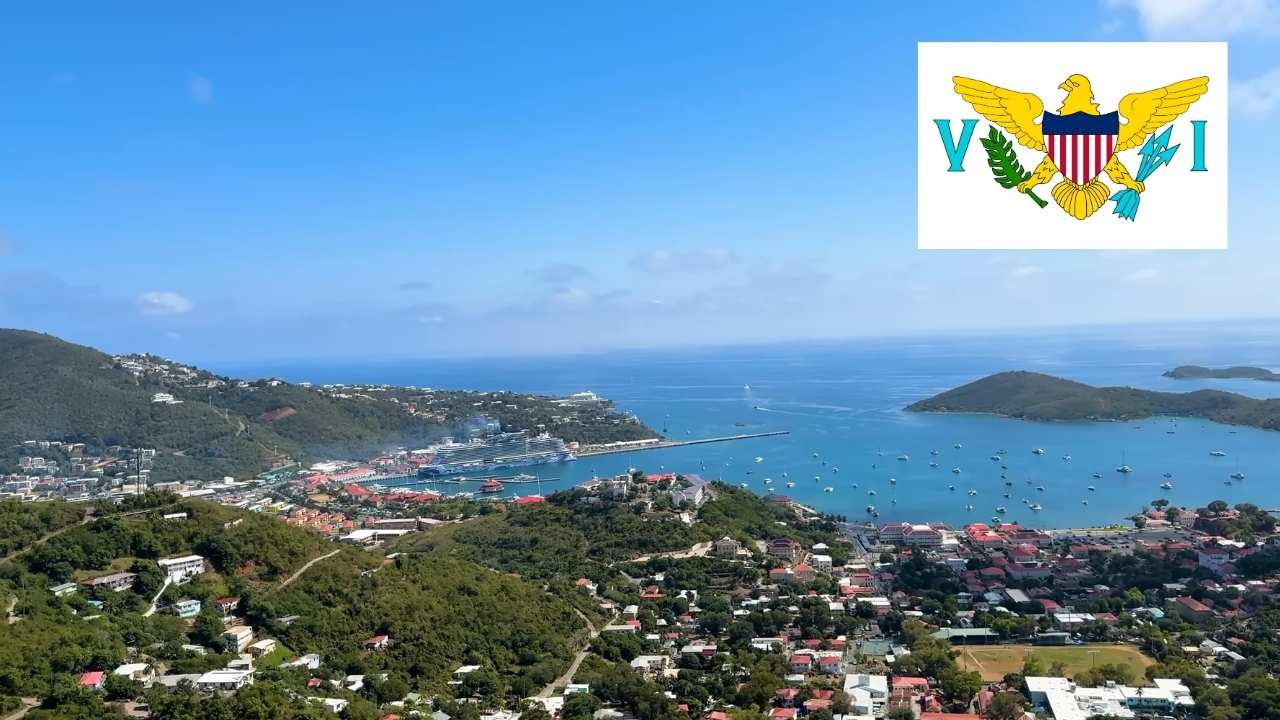 Cruise ships docked in the U.S. Virgin Islands, one of the Caribbean US Territories